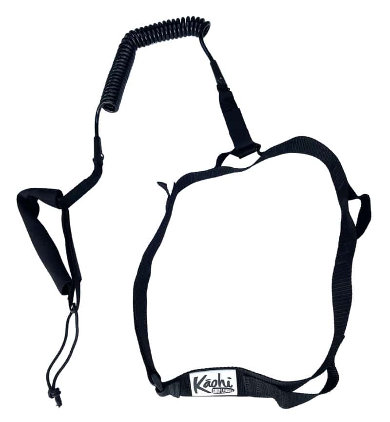 Kaohi Padded Black Belt Waist Belt With Leash Kaohi Padded Black Belt Waist Belt With Leash