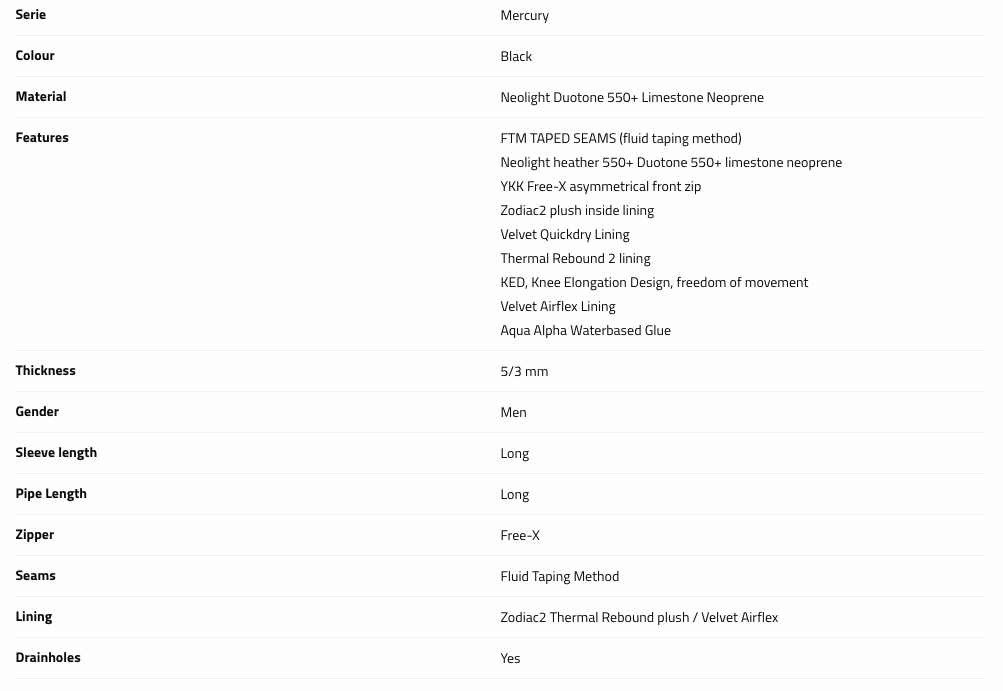 Prolimit Mercury FreeX 5/3 Men's Wetsuit 2024 Prolimit Mercury FreeX 5/3 Men's Wetsuit 2024