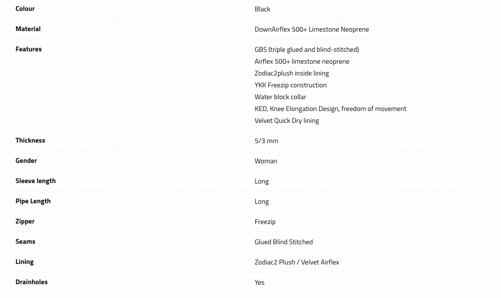 Prolimit Flare Freezip 5/3 Women's Wetsuit 2024