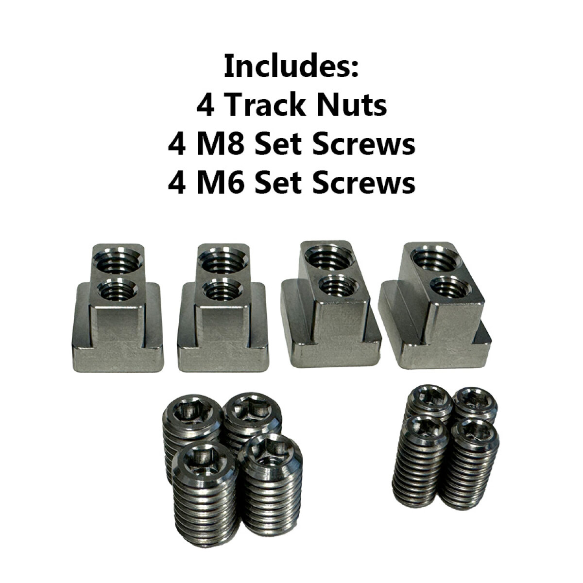 Foilite Titanium Locking Universal M6/M8 Track Nut (Set of 4)
