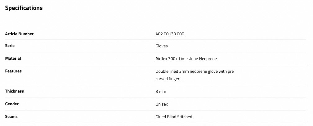 Prolimit Curved 3mm Gloves