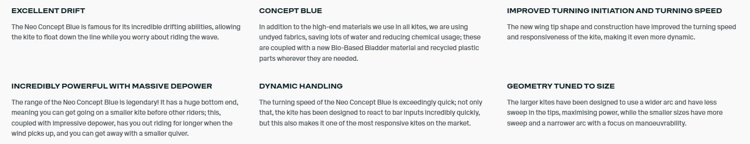 Duotone Neo Concept Blue Kiteboarding Kite 2025 Duotone Neo Concept Blue Kiteboarding Kite 2025