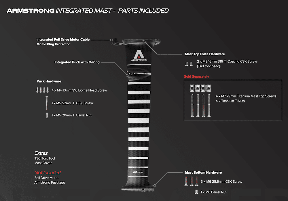 Armstrong Foil Drive Foil Assist Integrated Carbon Mast  (185mm)