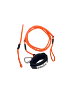 Kaohi orange bungee wing leash with carabiner on the wrist cuff