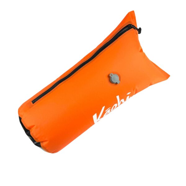 Kaohi V-Dry orange compression bag showing the sealed zipper