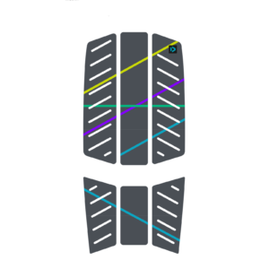 Duotone Traction Pad SLS Front 2026, 6-piece 4mm dark grey EVA front deck pad with SLS stripes