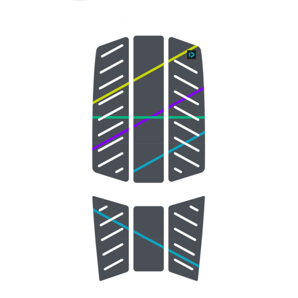 Duotone Traction Pad SLS Front 2026, 6-piece 4mm dark grey EVA front deck pad with SLS stripes