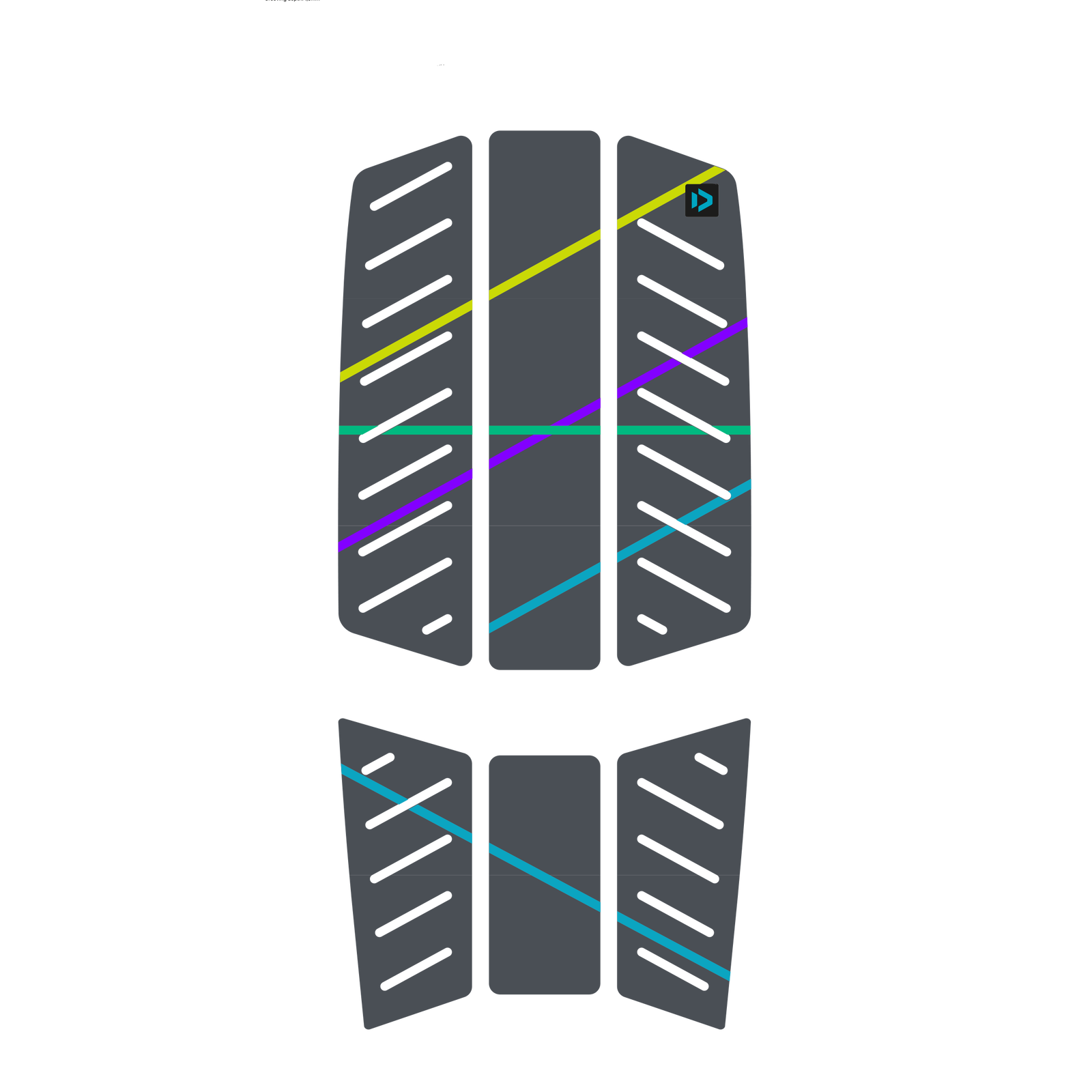 Duotone Traction Pad SLS Front 2026 Duotone Traction Pad SLS Front 2026, 6-piece 4mm dark grey EVA front deck pad with SLS stripes