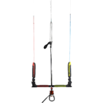Naish Torque 3 Control System kite bar front view with color-coded red and yellow grips