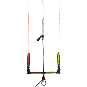 Naish Torque 3 Control System kite bar front view with color-coded red and yellow grips