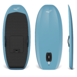 Lift5 F 5'4" Cruiser eFoil in Tide Pool Blue, top, side and bottom views