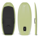 Lift5 F 5'4" Cruiser eFoil in Matcha Green, top, side and bottom views