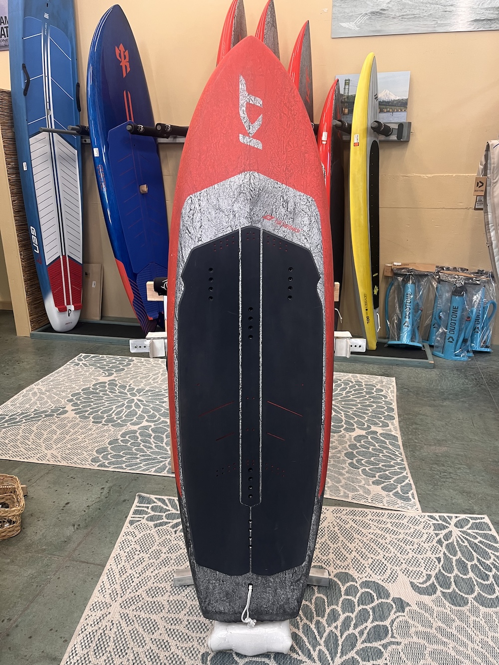 IMG_4761.jpeg KT Super K 2 Pro Carbon Mid Length Foil Board | Red | 60L | TRADE SHOW - Image 1