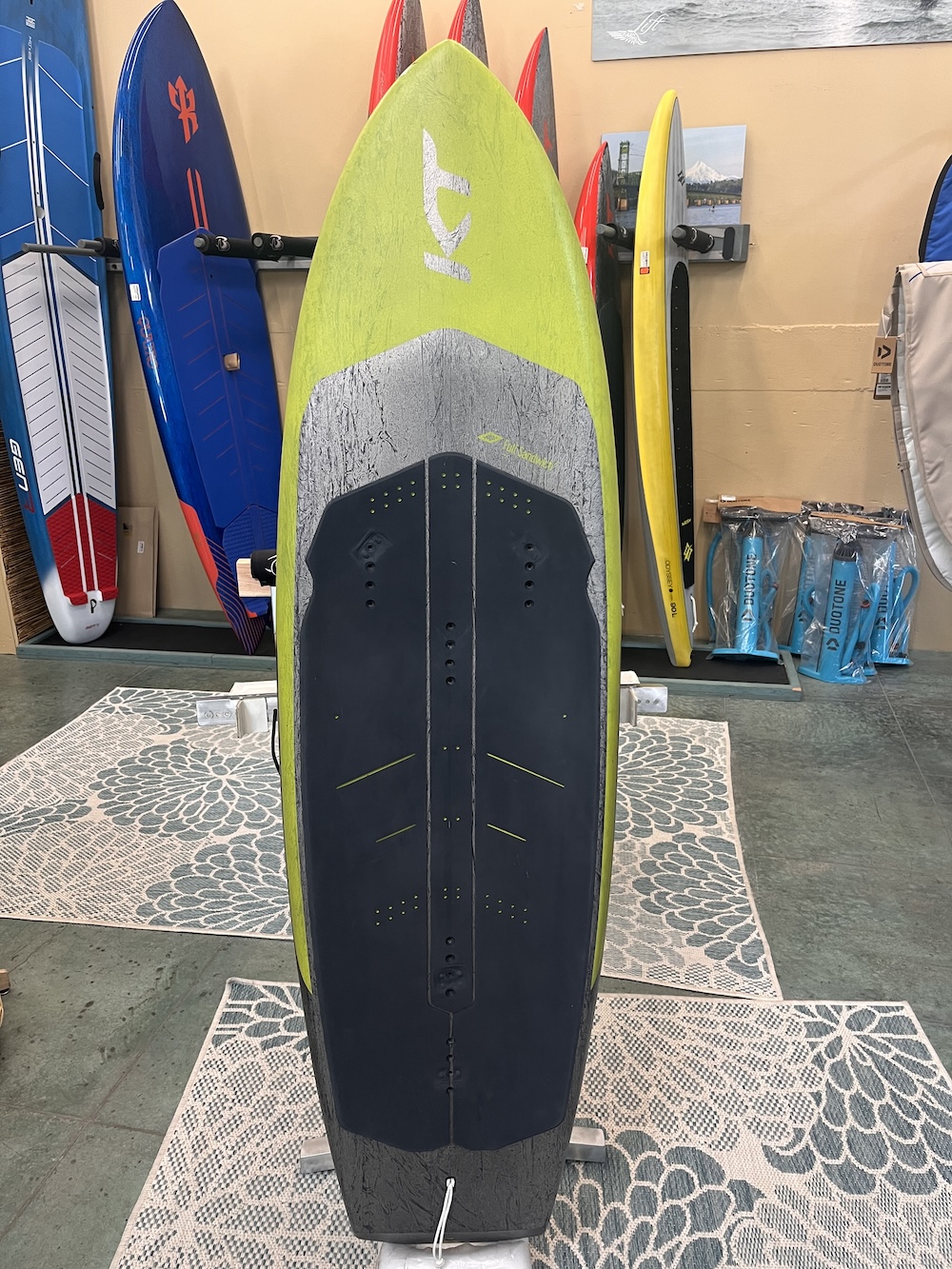 IMG_4775.jpeg KT Super K 2 Pro Carbon Mid Length Foil Board | Yellow | 65L | TRADE SHOW "B-" Condition - Image 1