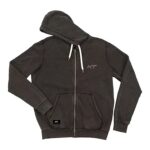 KT Hoodie Zipper Washed Black front