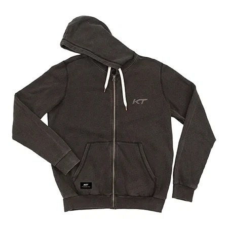 KT Hoodie Zipper Washed Black KT Hoodie Zipper Washed Black front