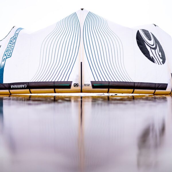 Cabrinha Switchblade Design Works kite parked on the beach