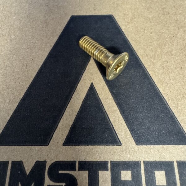 Armstrong M6 x 19.5mm countersunk Torx screw, gold titanium coating