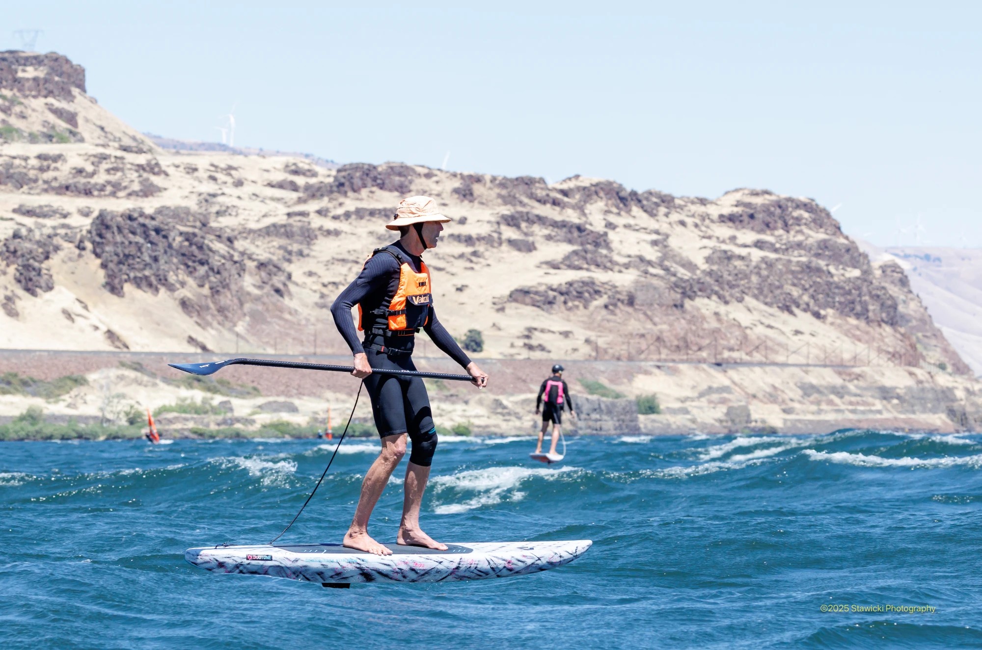 Mark Ribkoff downwind SUP foiling the Silos to Rufus run on a Duotone Downwinder D/LAB. Photo: Bob Stawicki Mark Ribkoff downwind SUP foiling the Silos to Rufus run on a Duotone Downwinder D/LAB. Photo: Bob Stawicki