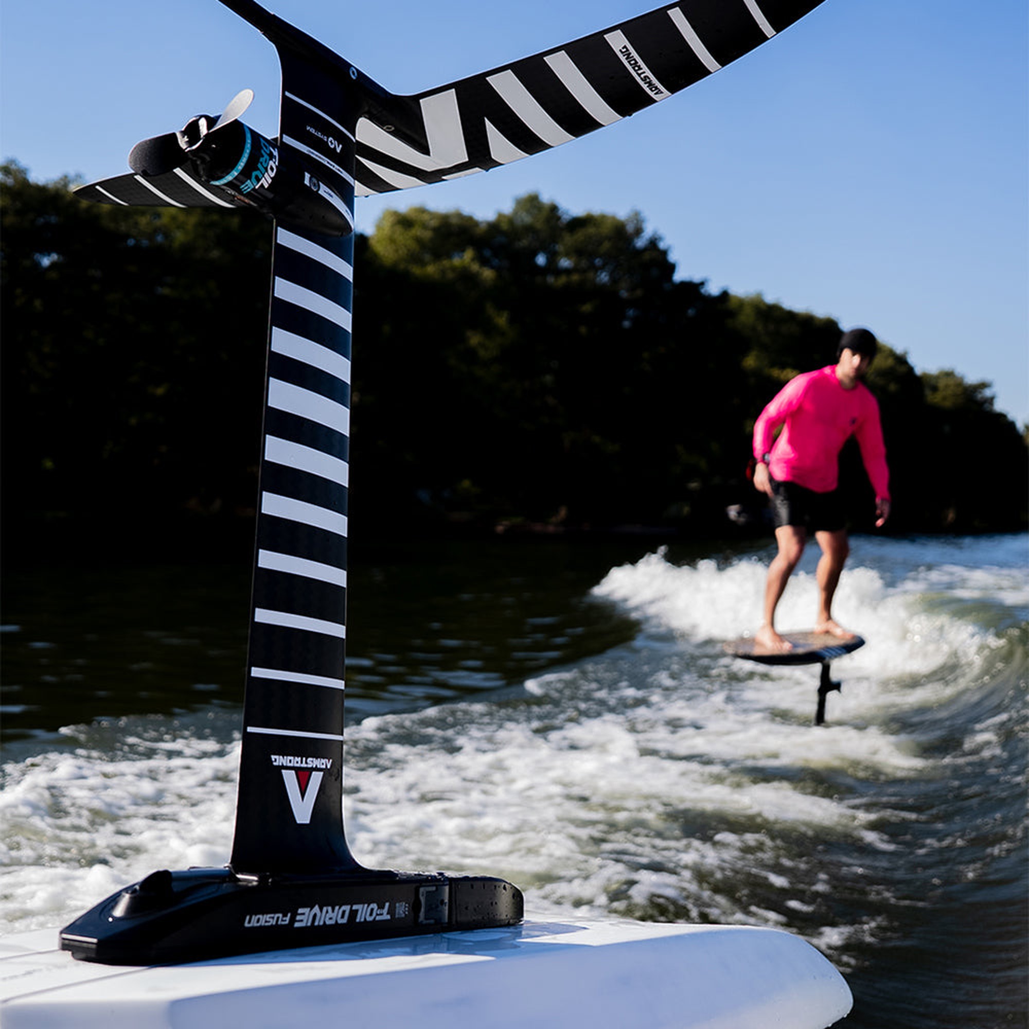 Foil Drive Fusion on an Armstrong carbon foil mast, wake foiling