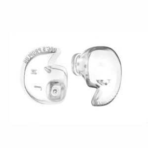 Doc's Proplugs vented earplugs in clear, left and right pair