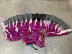Used Duotone Stash V2 parawing 4.0m Purple/Dark Grey laid out on the shop floor